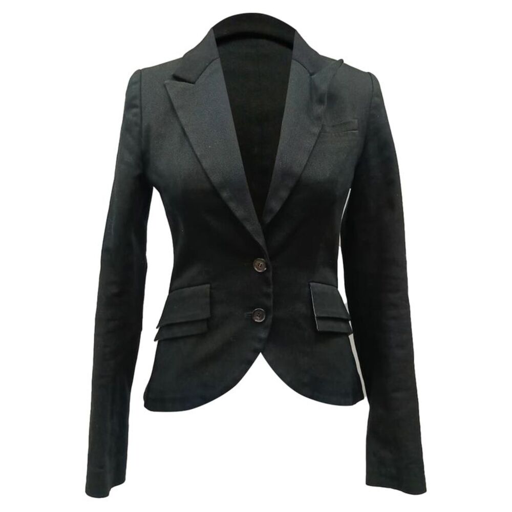 MCQ Alexander Mcqueen Single-Breasted Blazer in Black Cotton
